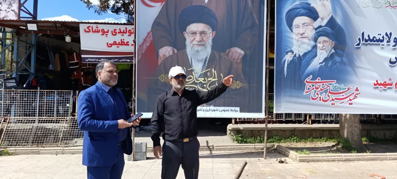 بازدید شهردار تالش از محل آماده سازی محل پخش زنده تلویزیونی اجتماع مردم تالش